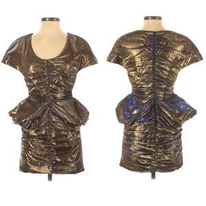 KIX Iridescent Peplum Party Mini Dress S
